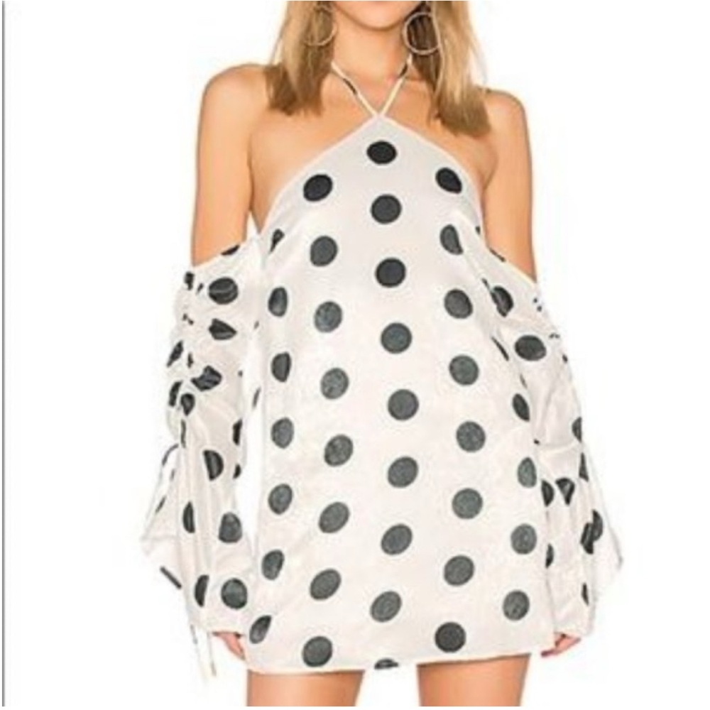 House of Harlow 1960 Strapless Black Polka Dot Dress